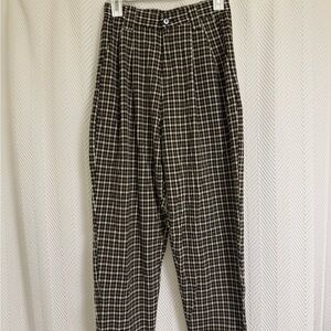 Topshop Brown and Black Plaid Chinos